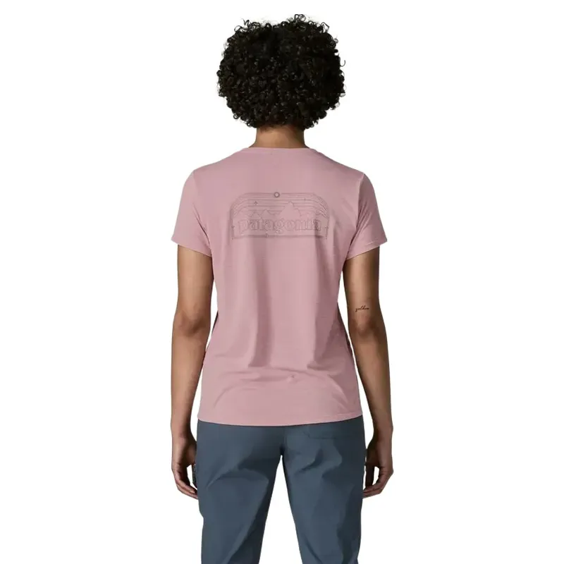 Patagonia Women's Cap Cool Daily Shirt P-6 Cosmos in Fuzzy Mauve / Light Fuzzy Mauve X-Dye-3