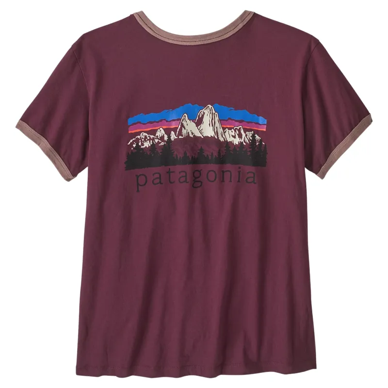 Patagonia Women's Fitz Roy Foothills Ringer Tee in Berry Fig