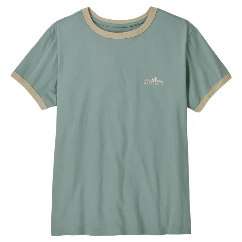Patagonia Women's Fitz Roy Foothills Ringer Tee in Cover Green