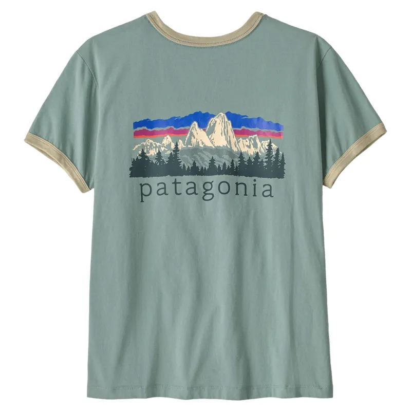 Patagonia Women's Fitz Roy Foothills Ringer Tee in Cover Green-1