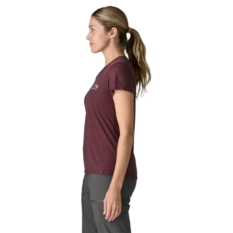 Patagonia Womens Cap Cool Trail Shirt Stratapeaks in Berry Fig-3