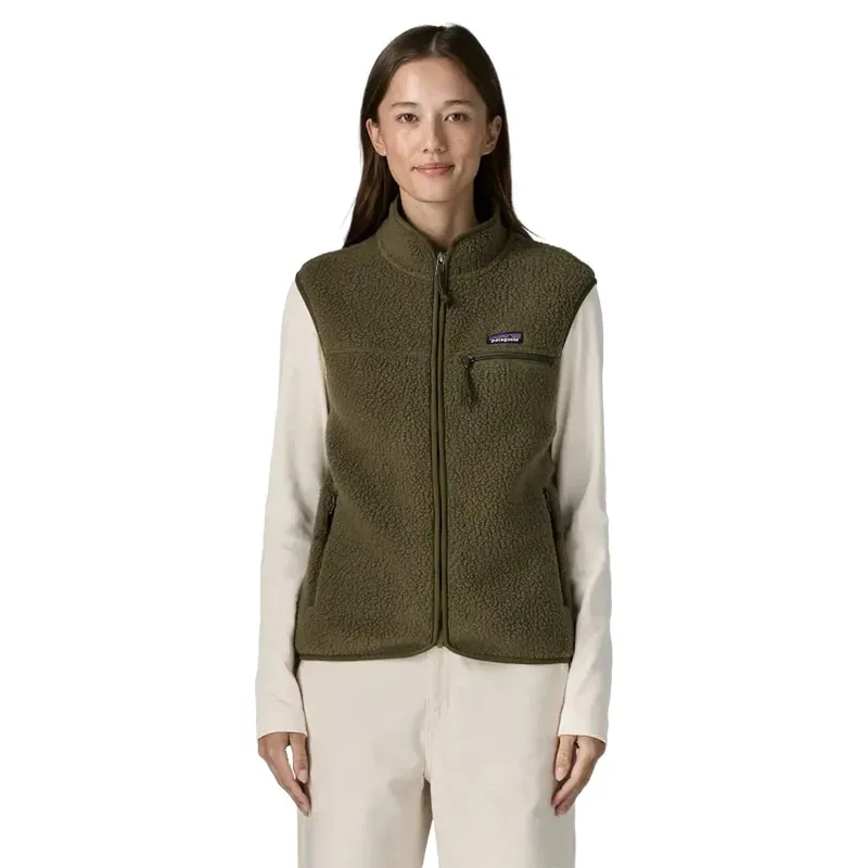 Patagonia Womens Retro Pile Vest in Basin Green-1