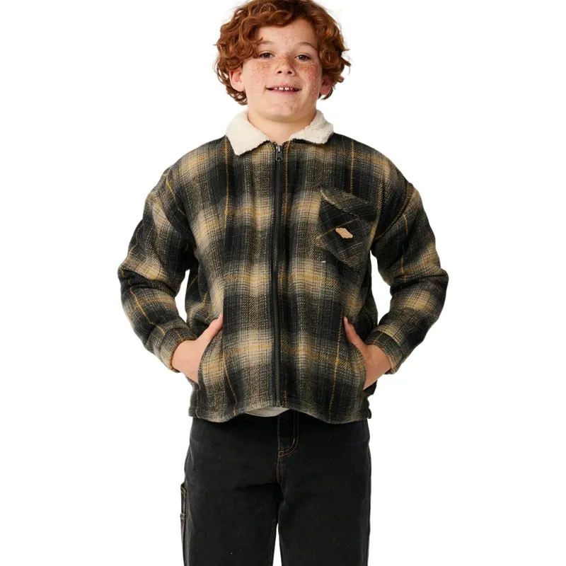 Rip Curl Kids Sherpa Surf Jacket in Black-4