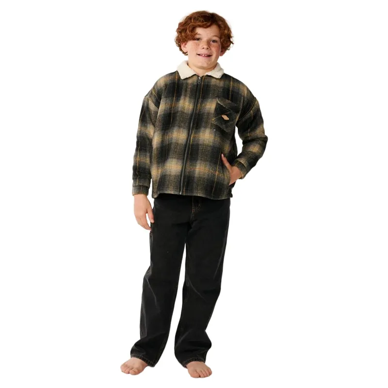 Rip Curl Kids Sherpa Surf Jacket in Black-3