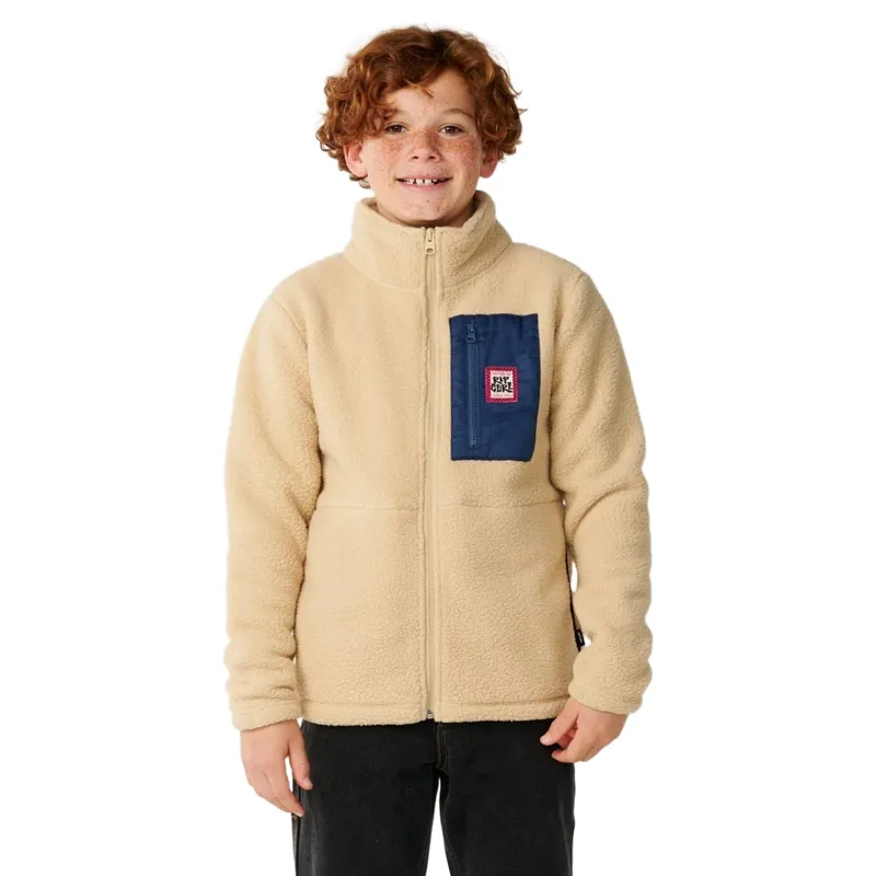 Rip Curl Kids Streamline Polar Fleece in Khaki Sand