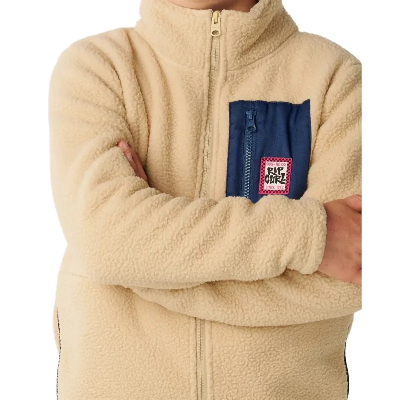 Rip Curl Kids Streamline Polar Fleece in Khaki Sand-5