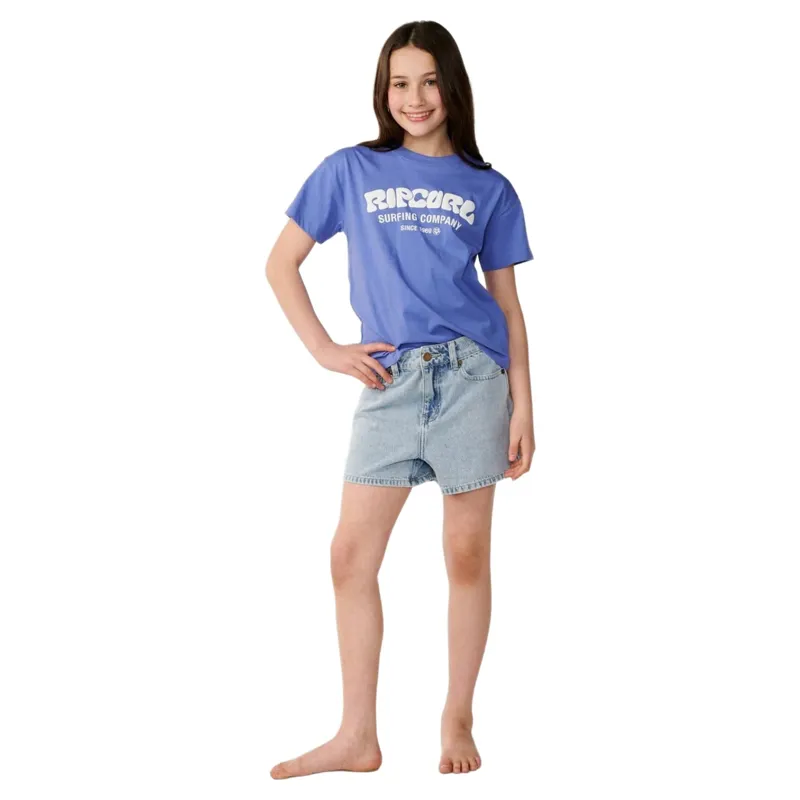 Rip Curl Kids Surf Puff Relaxed Tee in Bright Lilac