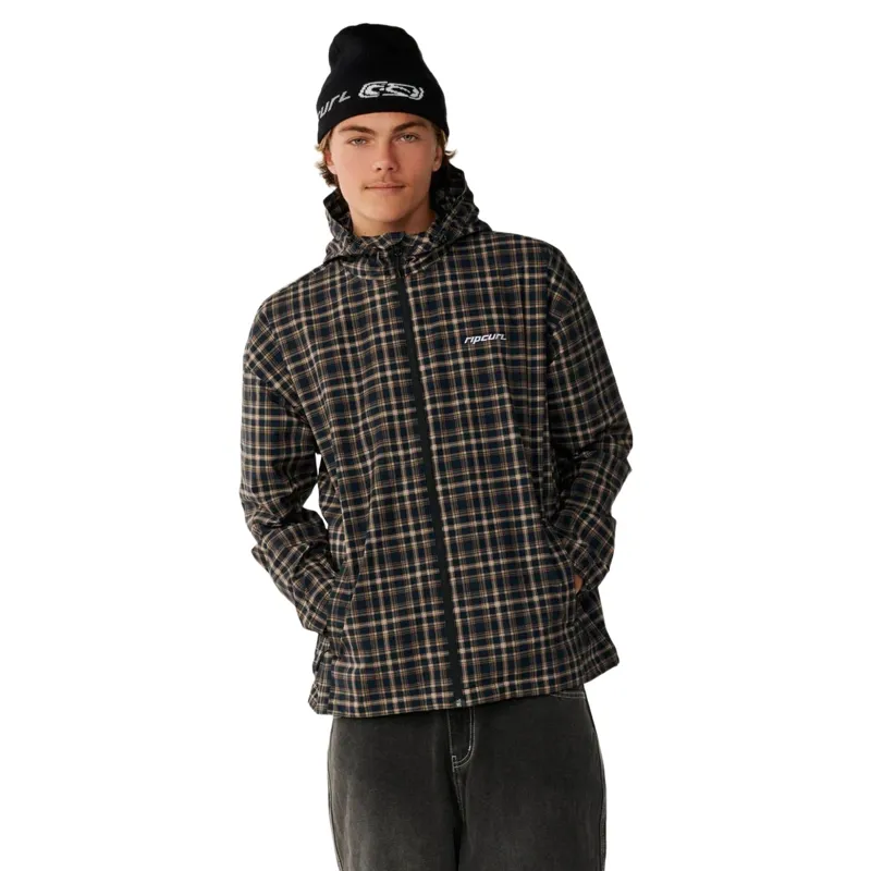Rip Curl Mens Archive DWR Plaid Jacket in Dark Navy