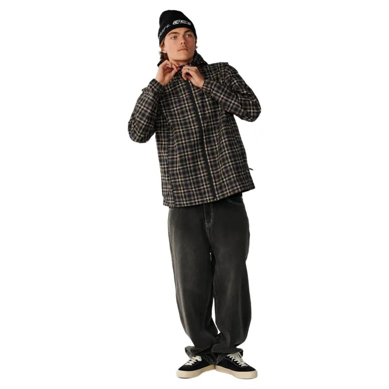 Rip Curl Mens Archive DWR Plaid Jacket in Dark Navy-3