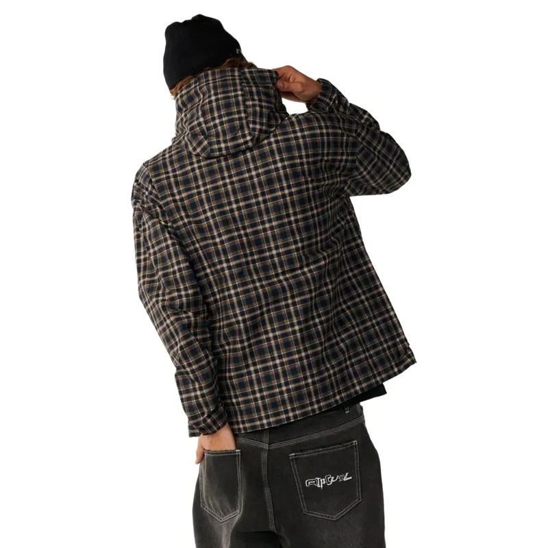 Rip Curl Mens Archive DWR Plaid Jacket in Dark Navy-2