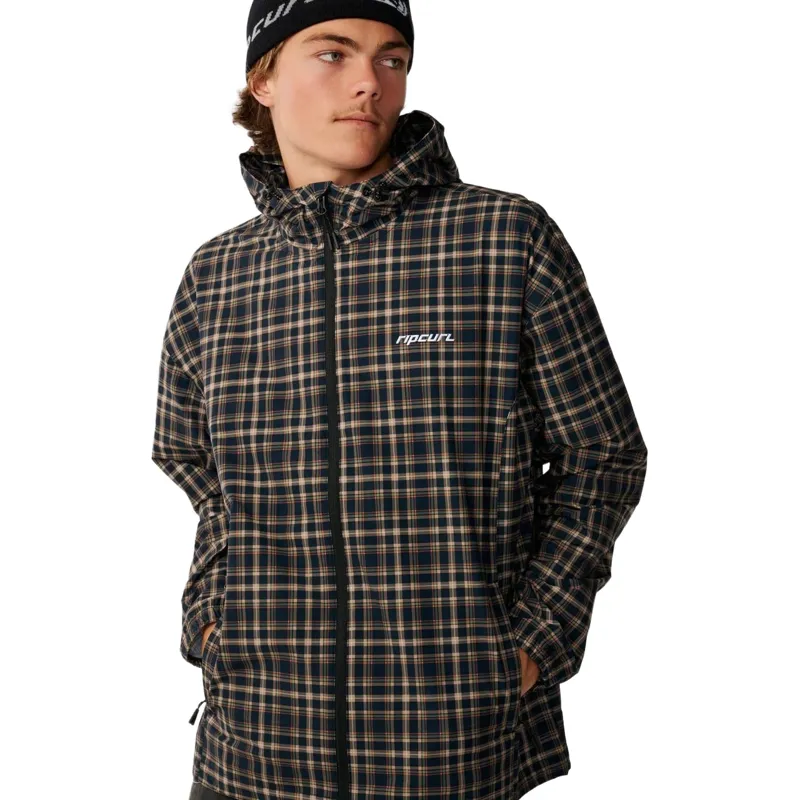 Rip Curl Mens Archive DWR Plaid Jacket in Dark Navy-5