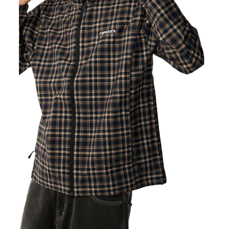 Rip Curl Mens Archive DWR Plaid Jacket in Dark Navy-4
