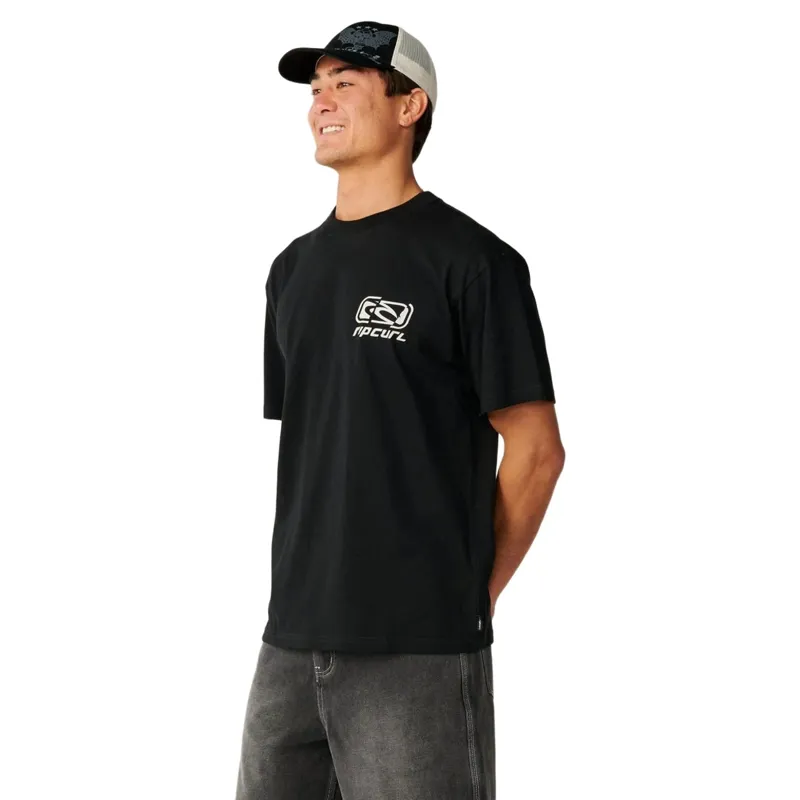 Rip Curl Mens Archive Ripped Tee in Black-1