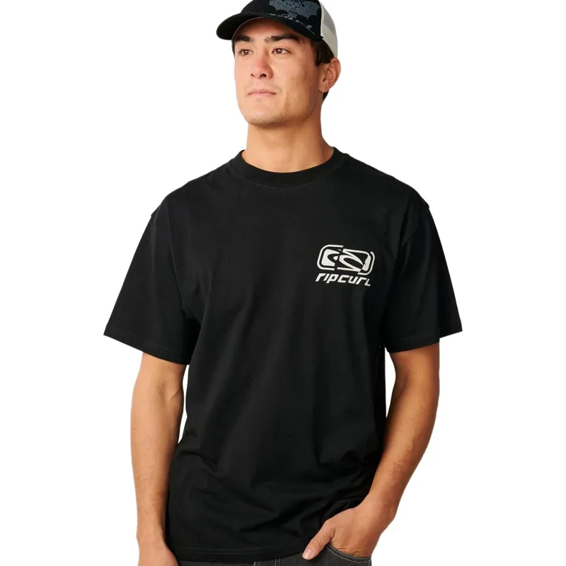 Rip Curl Mens Archive Ripped Tee in Black-2