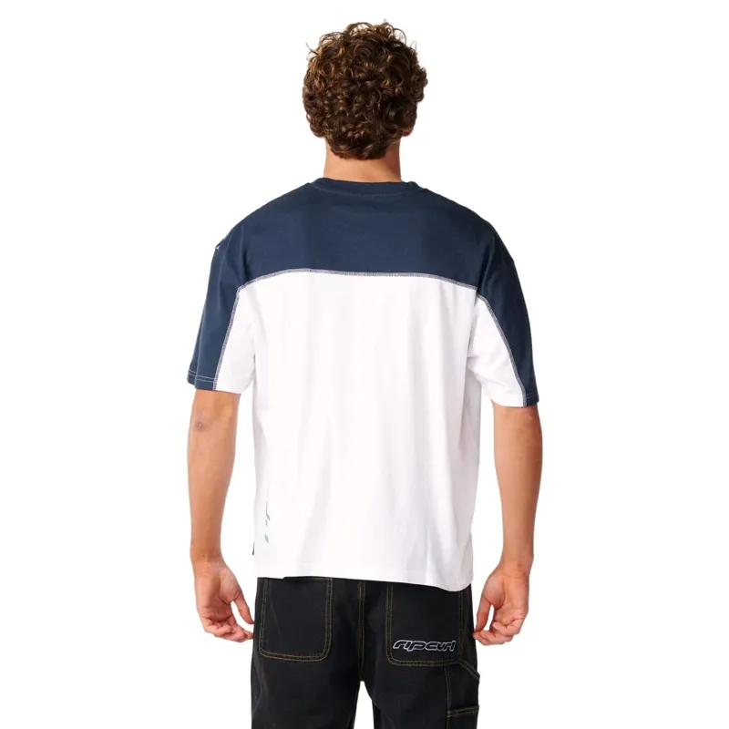 Rip Curl Mens Archive Thrashed Panel Tee in White-2