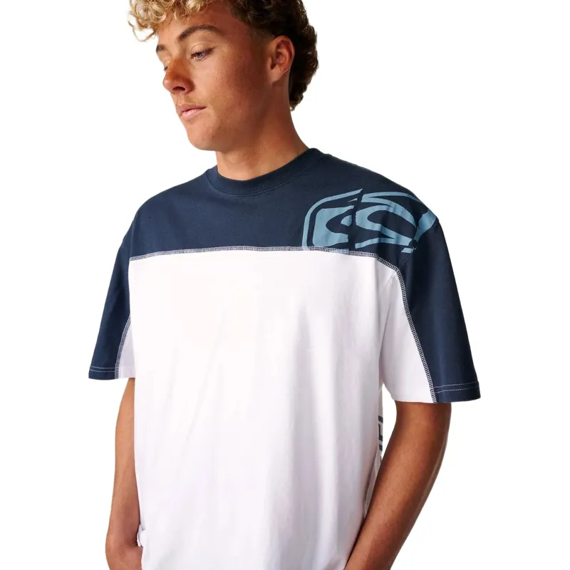 Rip Curl Mens Archive Thrashed Panel Tee in White-4