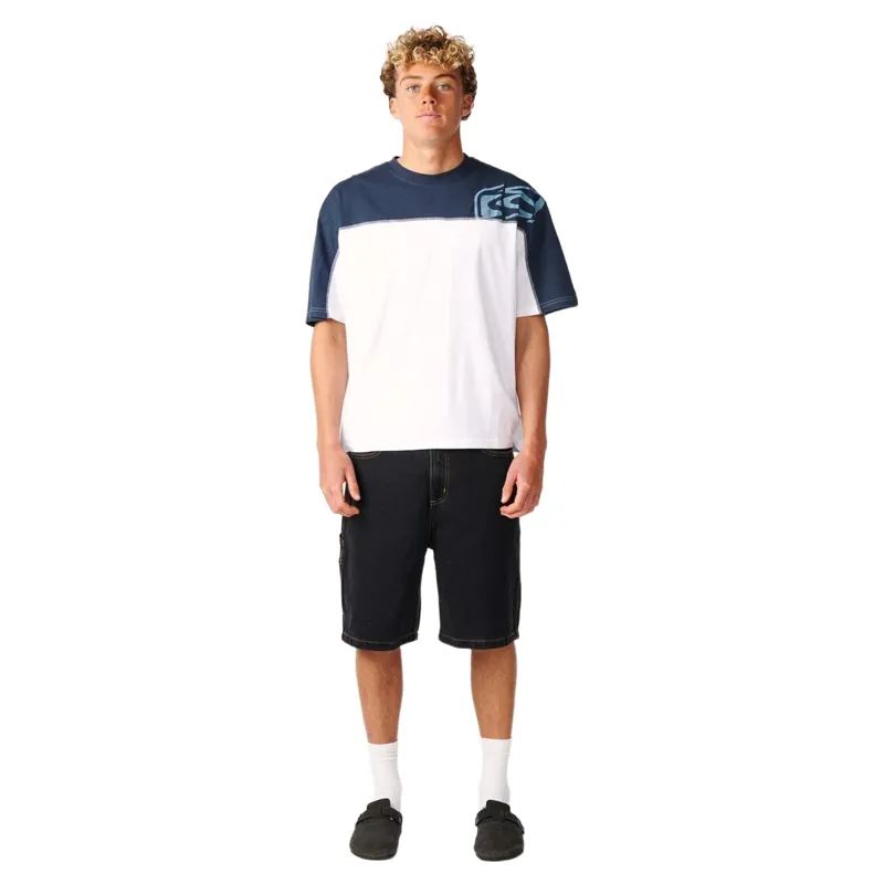 Rip Curl Mens Archive Thrashed Panel Tee in White-3