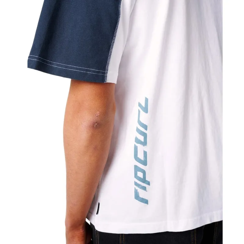 Rip Curl Mens Archive Thrashed Panel Tee in White-5