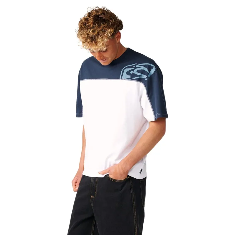 Rip Curl Mens Archive Thrashed Panel Tee in White-1