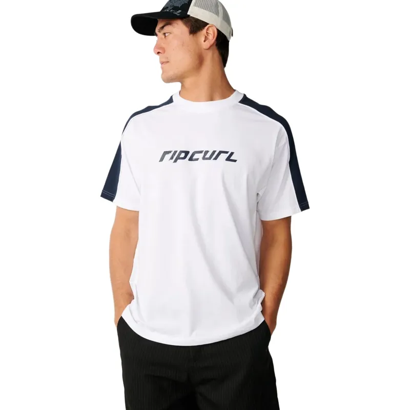 Rip Curl Mens Archive Up Top Panel Tee in White-1
