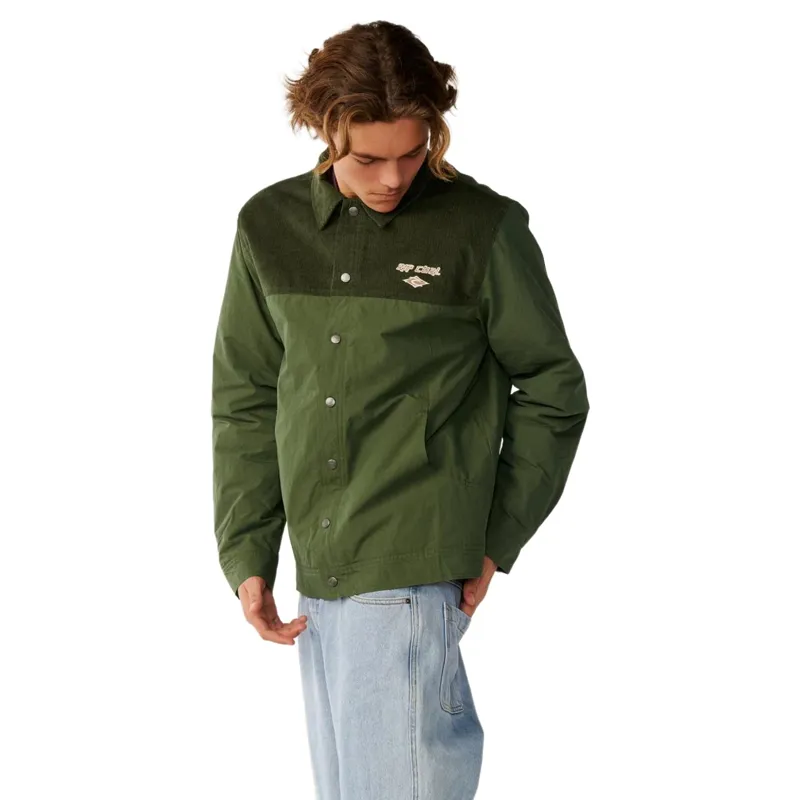 Rip Curl Mens Classic Surf Cord Puffer Jacket in Dark Olive-4
