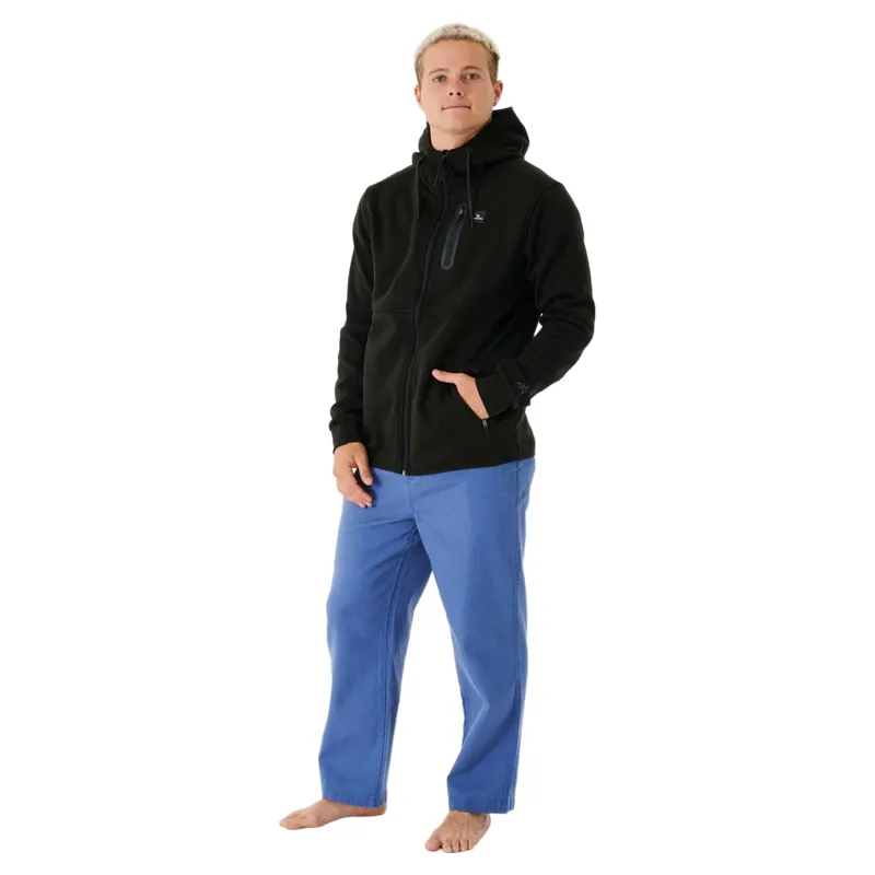 Rip Curl Mens Departed Bonded DWR Zip Thru Fleece in Black-3