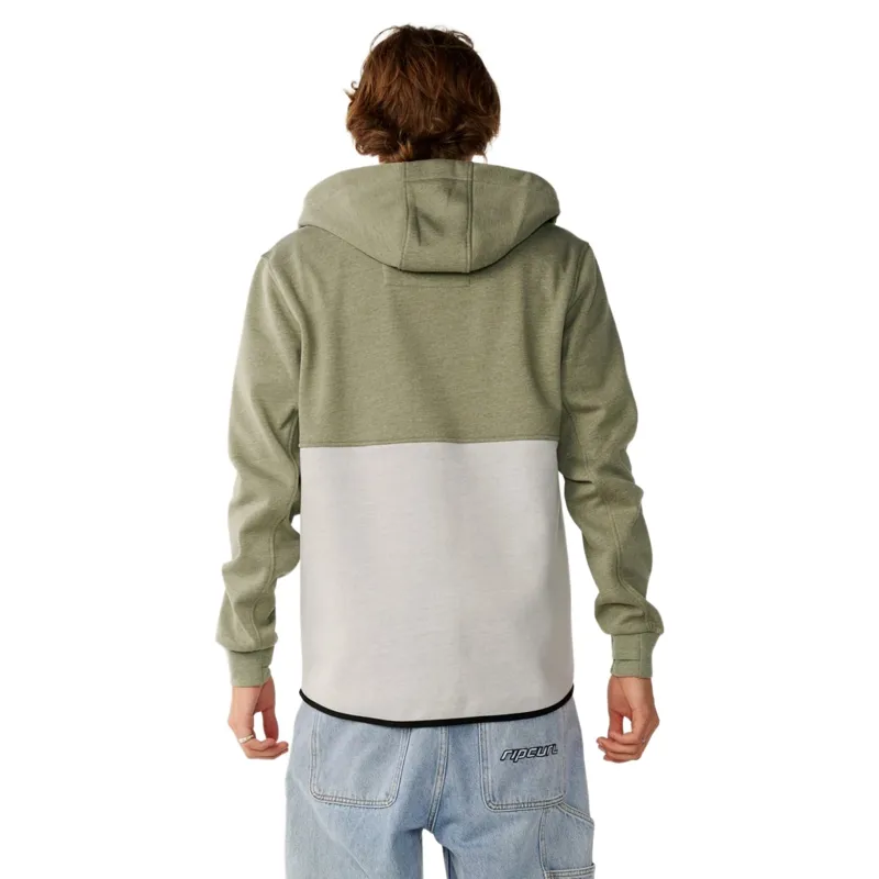 Rip Curl Mens Departed Bonded DWR Zip Thru Fleece in Green-4