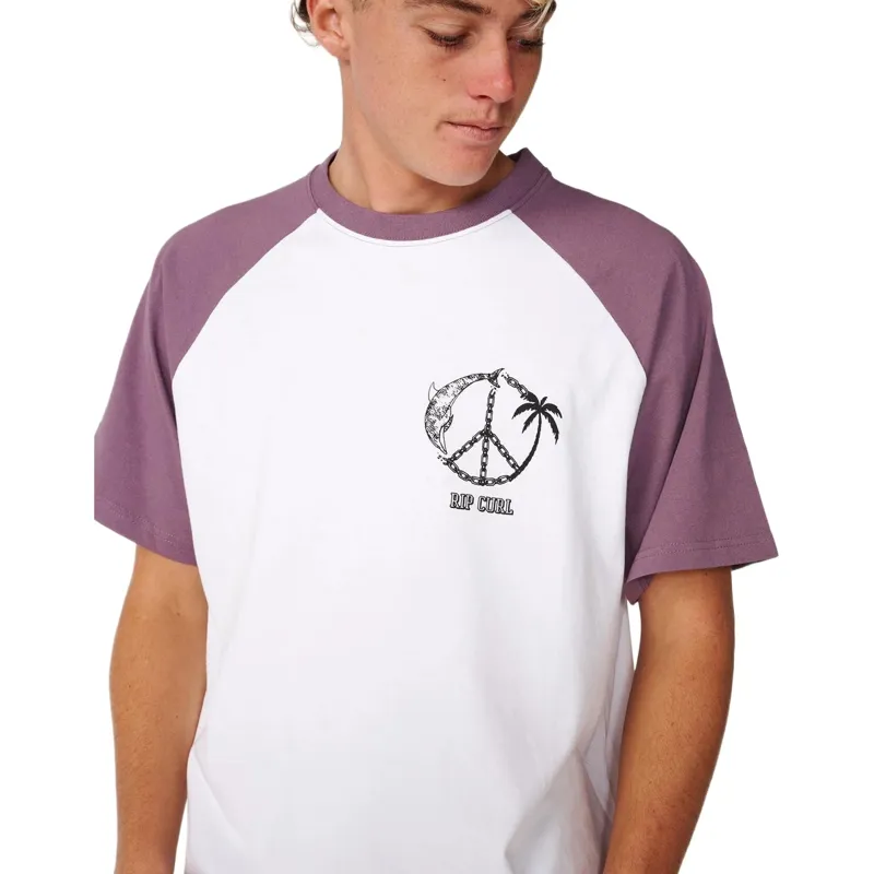 Rip Curl Mens Disorder Dolphin Tee in Vintage White-4