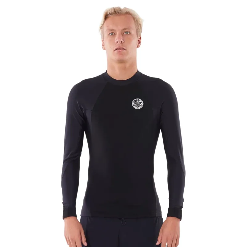 Rip Curl Mens Flash Bomb Neo Poly Long Sleeve Wetsuit Top in Black