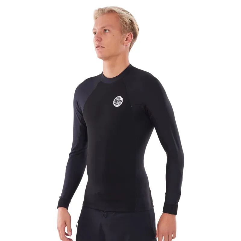 Rip Curl Mens Flash Bomb Neo Poly Long Sleeve Wetsuit Top in Black-1