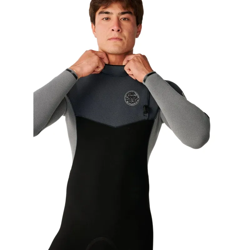 Rip Curl Mens Flashbomb Pro Zip Free 5/3 Fullsuit Wetsuit in Charcoal Grey-4