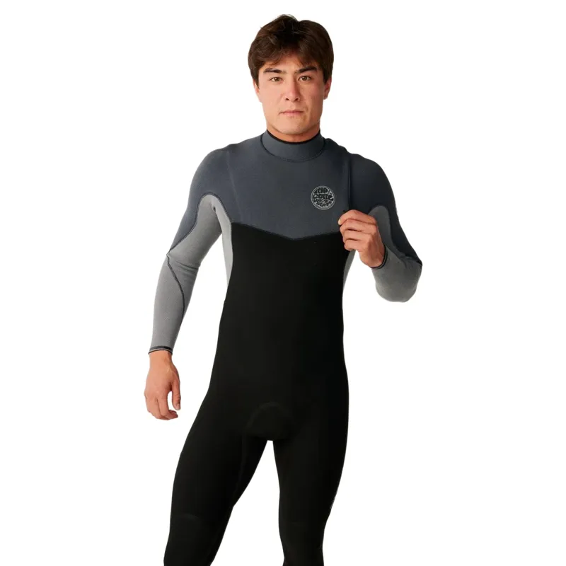 Rip Curl Mens Flashbomb Pro Zip Free 5/3 Fullsuit Wetsuit in Charcoal Grey-3