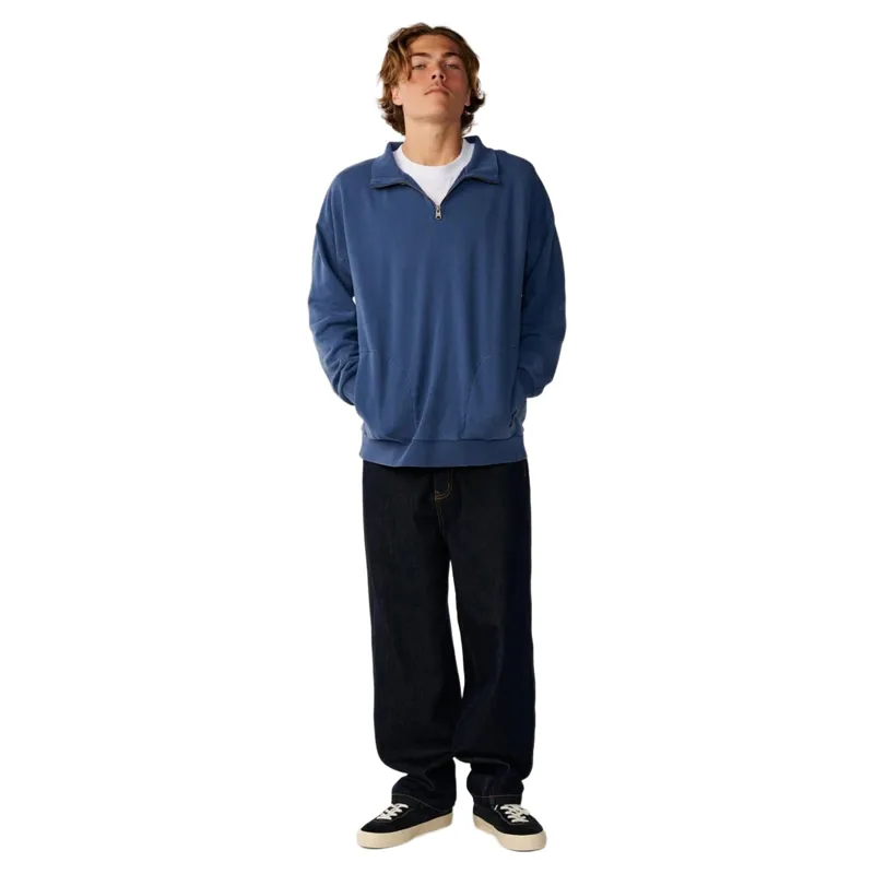 Rip Curl Mens Premium Surf 1/4 Zip Crew Fleece in Light Navy-3