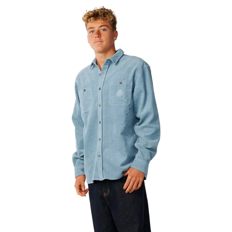 Rip Curl Mens Premium Surf Cord Long Sleeve Shirt in Citadel Blue