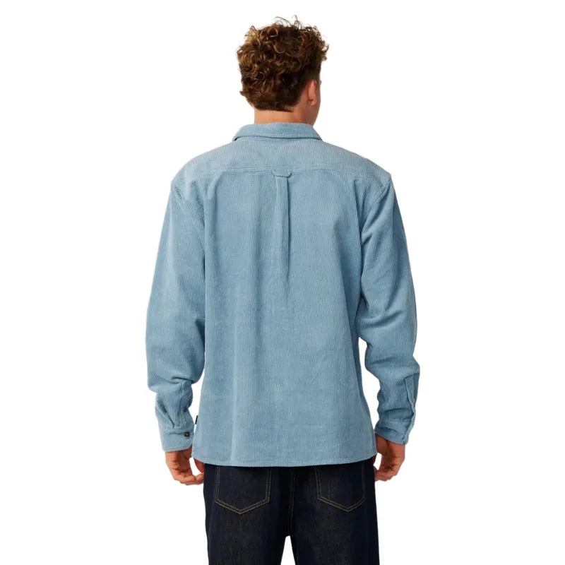 Rip Curl Mens Premium Surf Cord Long Sleeve Shirt in Citadel Blue-2