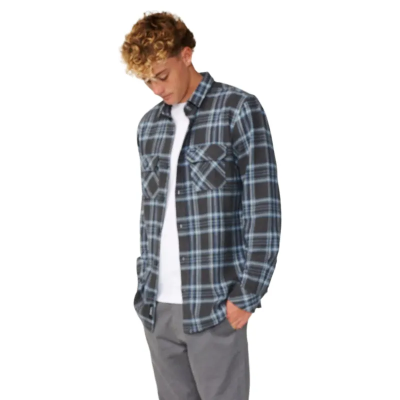Rip Curl Mens Premium Surf Griffin Flannel Shirt in Washed Black-5