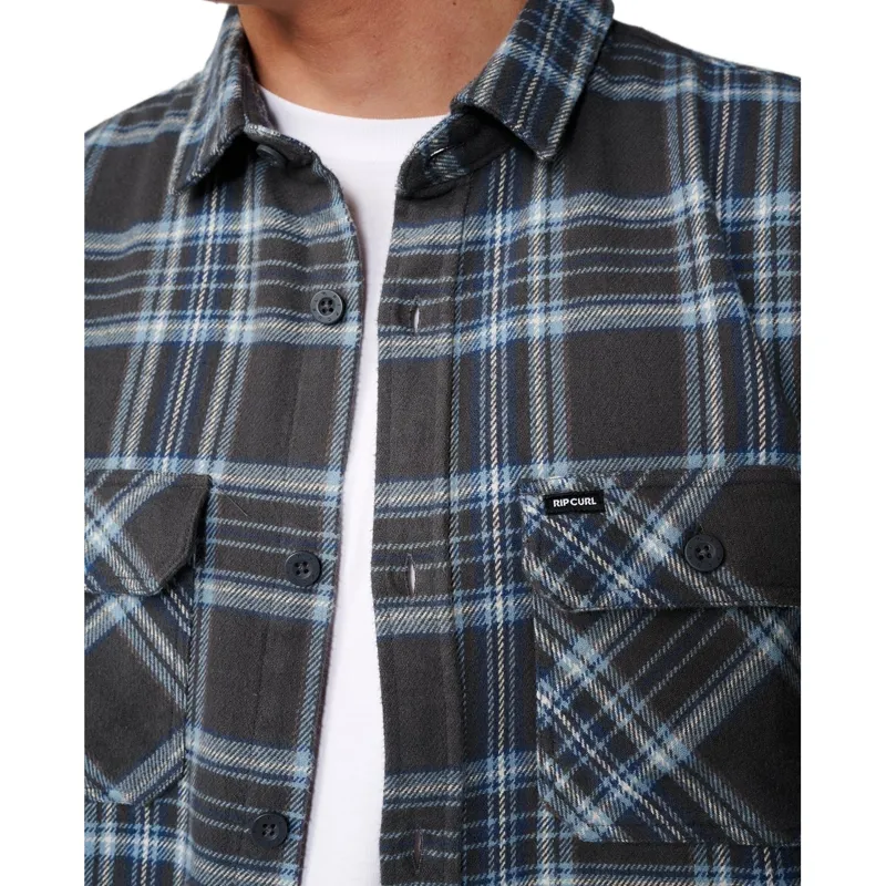 Rip Curl Mens Premium Surf Griffin Flannel Shirt in Washed Black-1