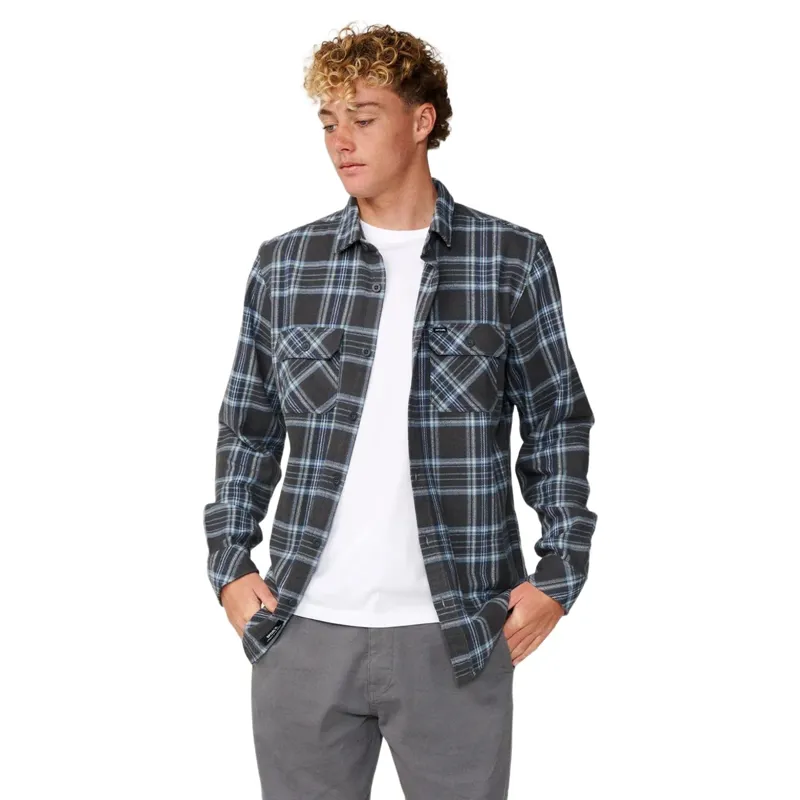 Rip Curl Mens Premium Surf Griffin Flannel Shirt in Washed Black