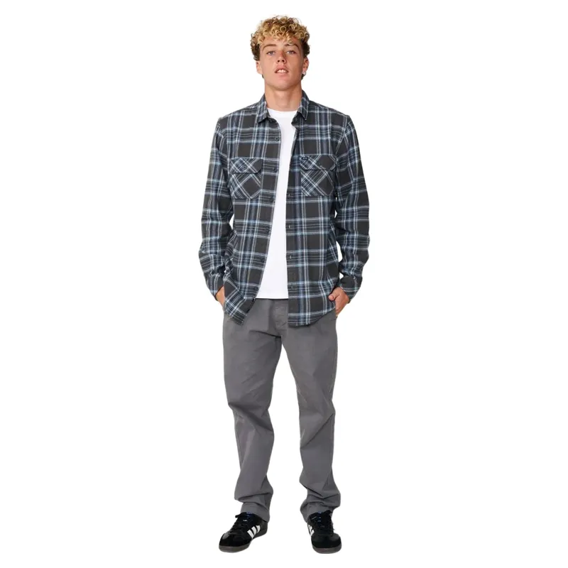Rip Curl Mens Premium Surf Griffin Flannel Shirt in Washed Black-3