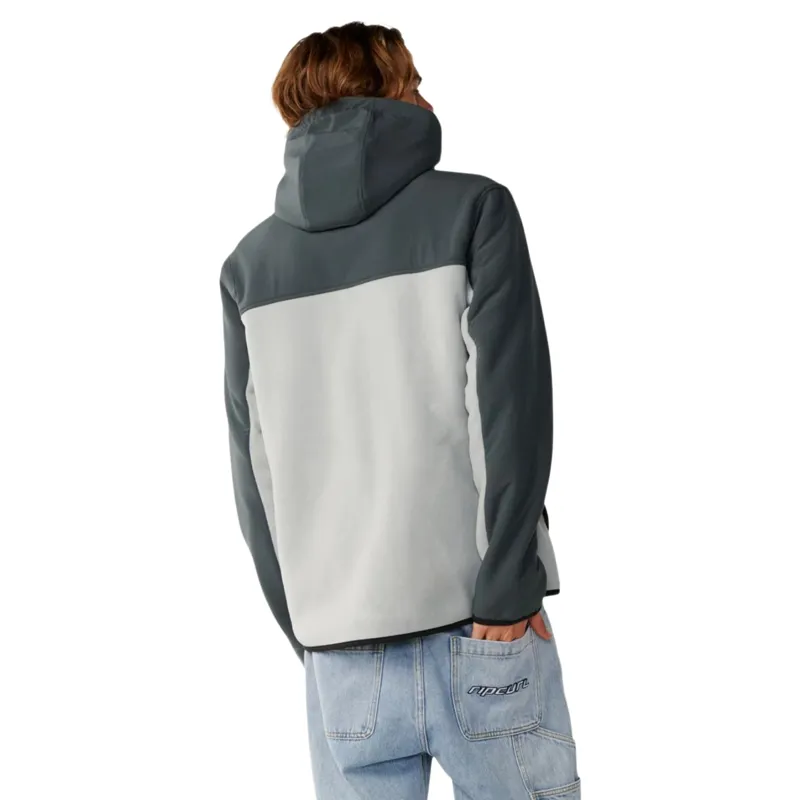 Rip Curl Mens S-Series Panelled Zip Thru Hooded Fleece in Charcoal Grey-3