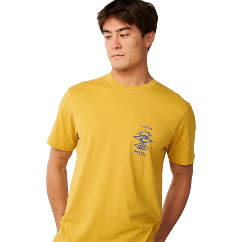 Rip Curl Mens Search Icon Tee in Mustard Gold-4