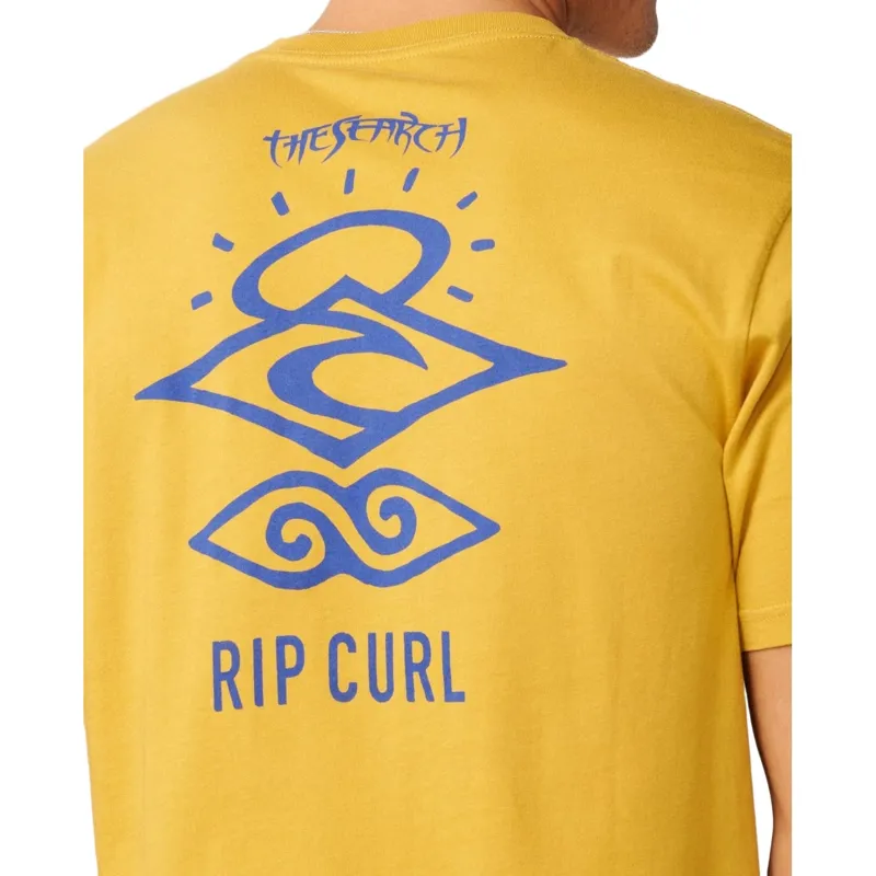 Rip Curl Mens Search Icon Tee in Mustard Gold-5
