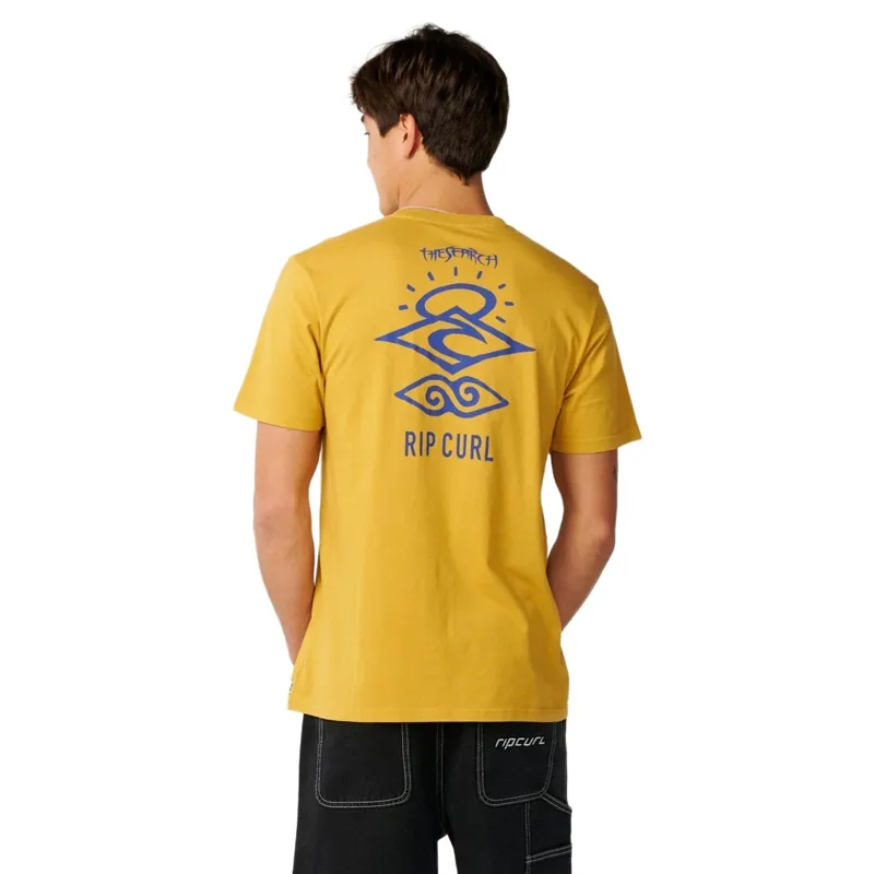 Rip Curl Mens Search Icon Tee in Mustard Gold-2