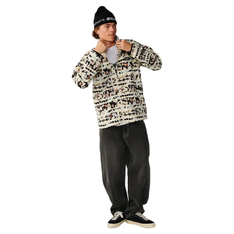 Rip Curl Mens Sessions Polar Fleece in Vintage White-3