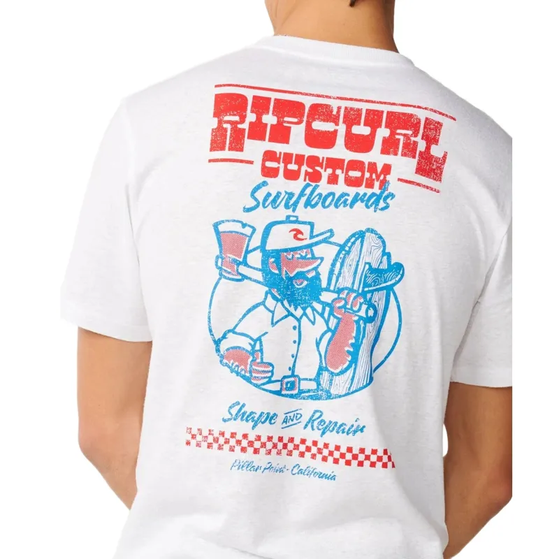 Rip Curl Mens Shaper Address Tee Update in White-5