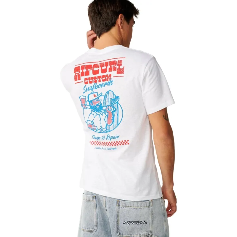 Rip Curl Mens Shaper Address Tee Update in White-3