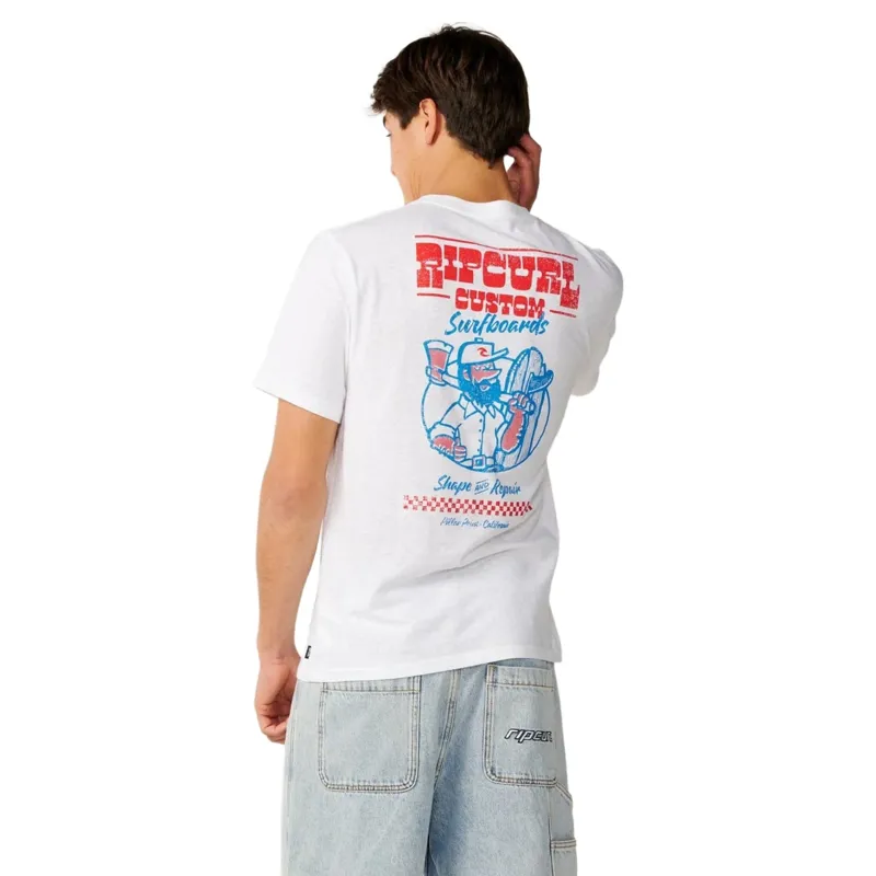 Rip Curl Mens Shaper Address Tee Update in White-2