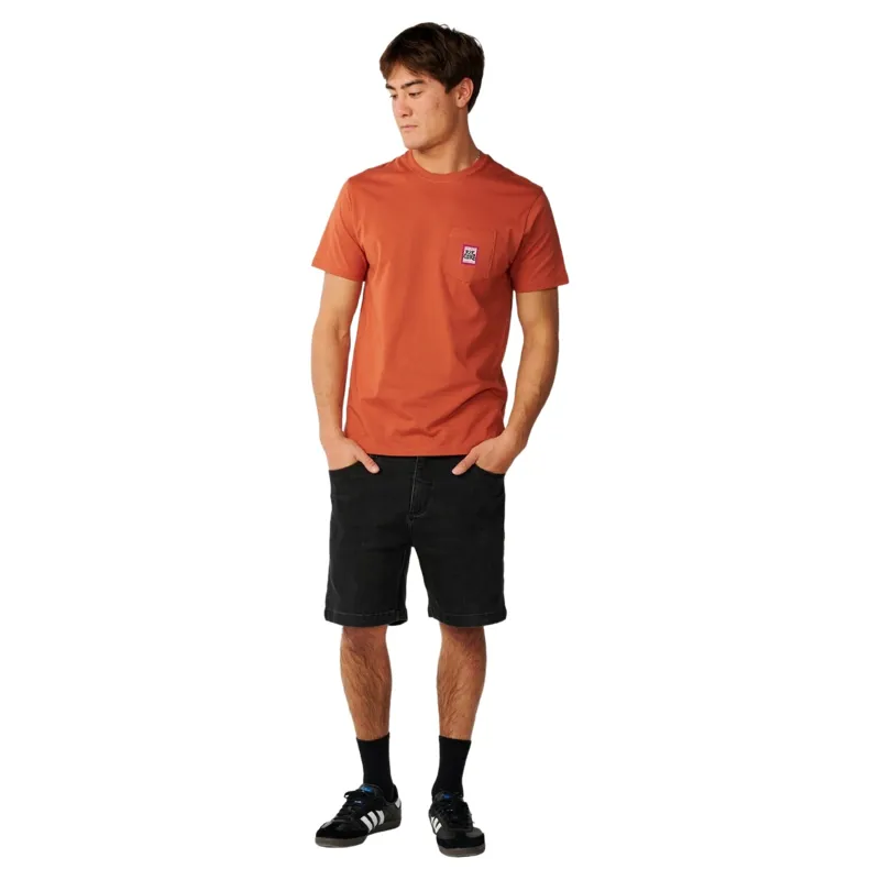Rip Curl Mens Streamline Pocket Badge Tee in Baked Clay