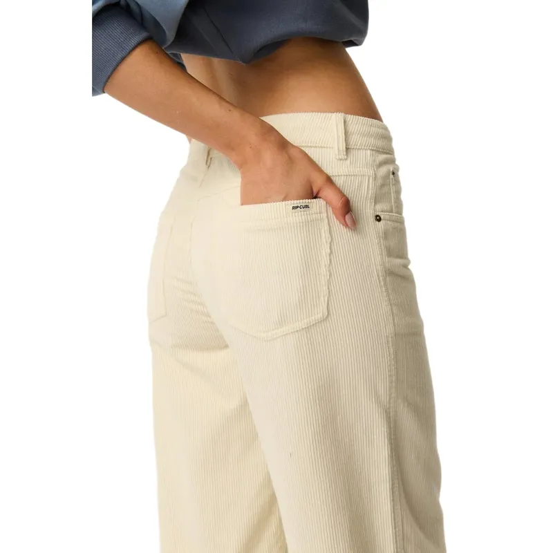 Rip Curl Womens Aggie Cord Relaxed Pant in Bone-3