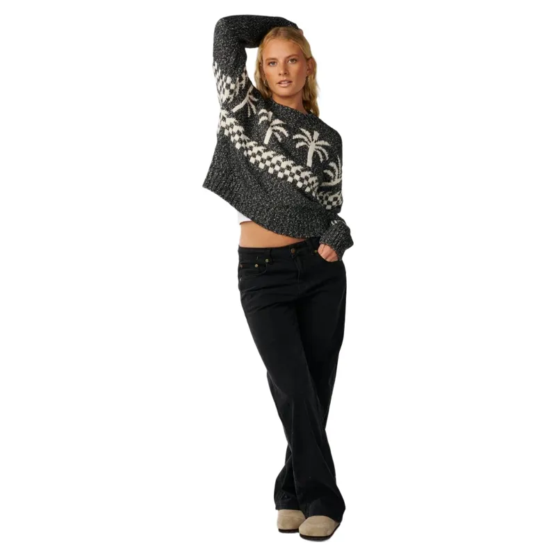 Rip Curl Womens Bossa Nova Neps Crew in Washed Black-2